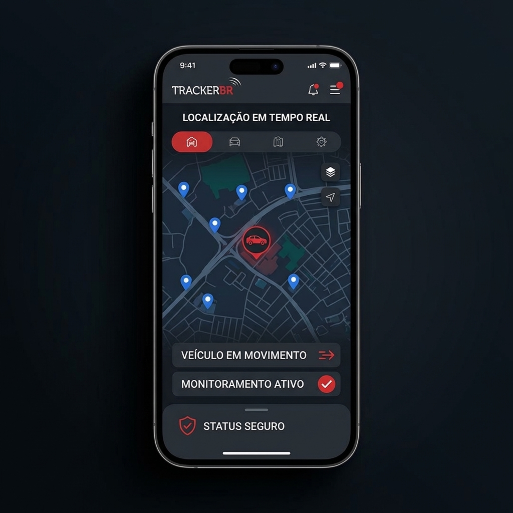 Aplicativo da empresa de rastreamento de Frota com rastreamento veicular com mapa e monitoramento de frota em tempo real